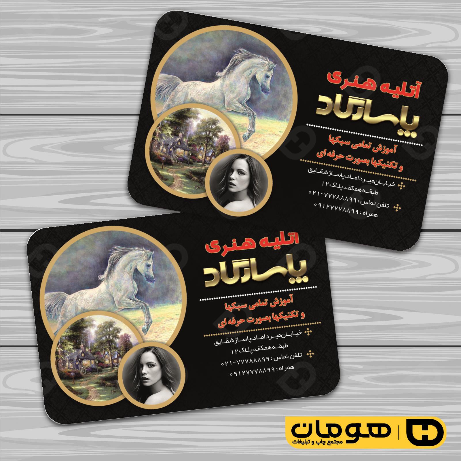 کارت  ویزیت  آموزشگاهها آموزشگاه نقاشی کد 010308011