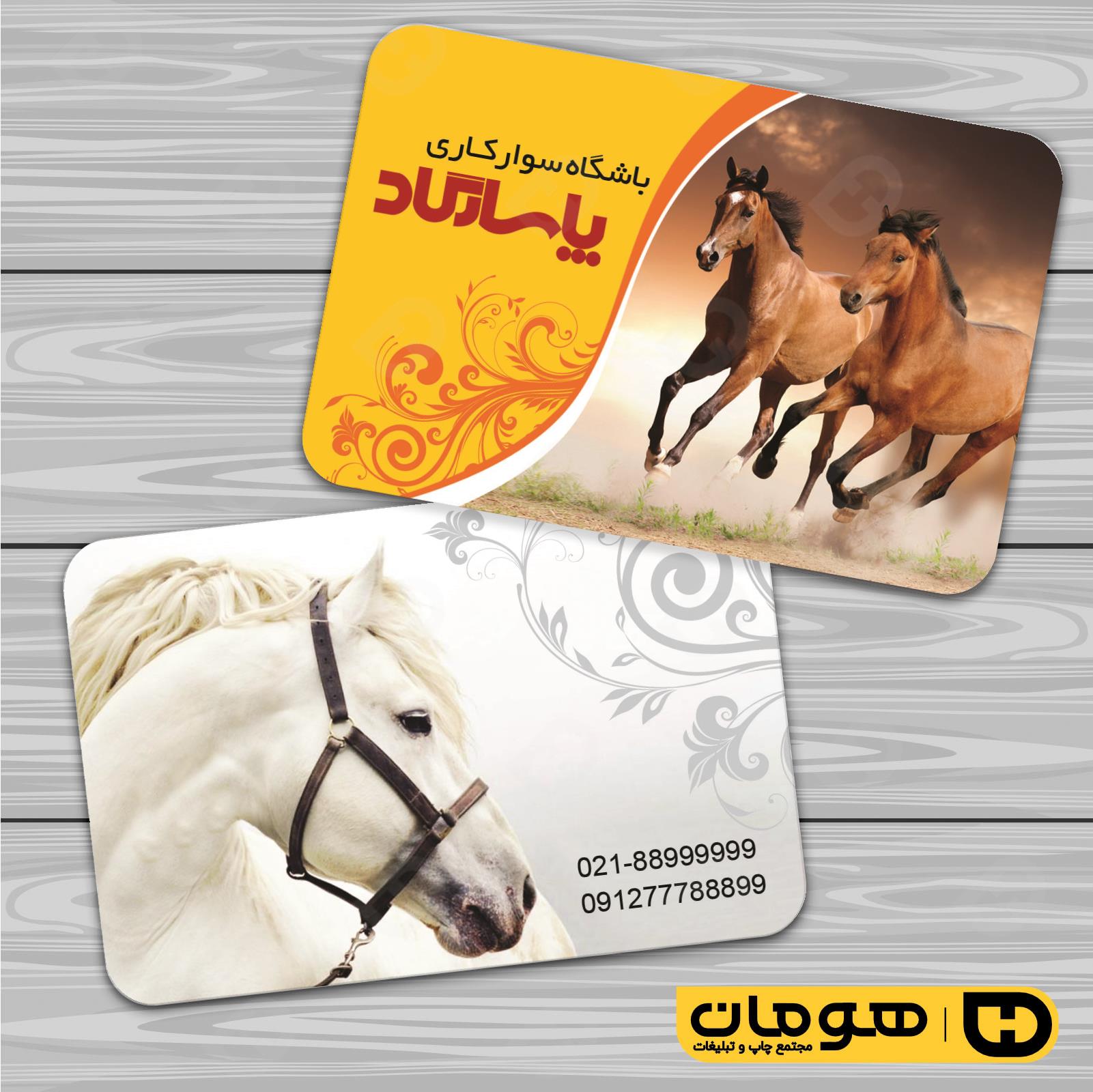 کارت  ویزیت  خدمات ورزشی باشگاه سوارکاری کد 011303005